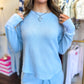 Blue Skies Waffle Knit Lounge Set