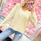 Cozy Days Oversized Chunky Knit V-Neck Sweater - Cream