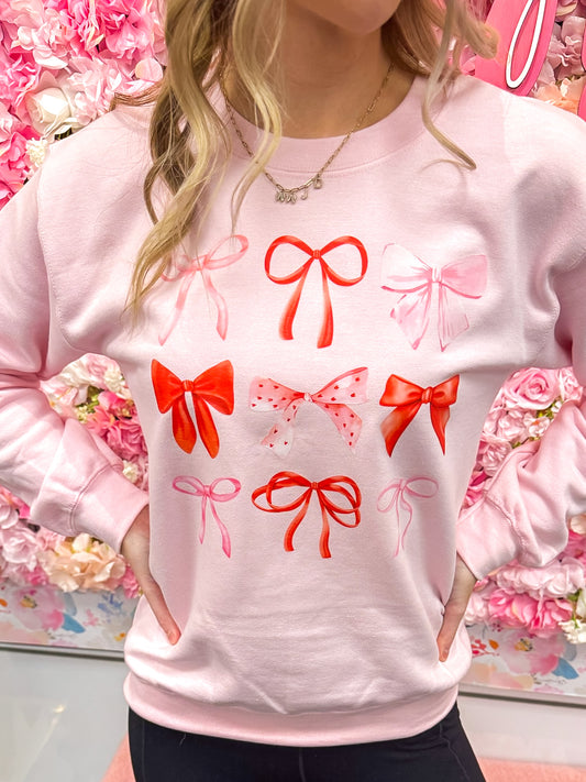 Pink & Red Bows Crewneck