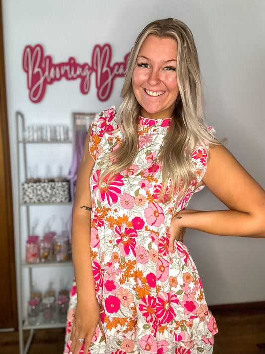 Morgan Floral Ruffle Tiered Dress