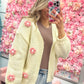 Camila Crochet Flower Knit Cardigan - Cream