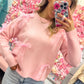 Brinley Bow Applique Soft Sweater Top - Pink