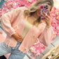 Rosie Ribbon Charm Knit Cardigan - Pink