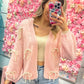 Rosie Ribbon Charm Knit Cardigan - Pink