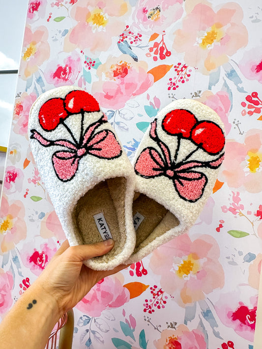 Cherry Bow Slippers