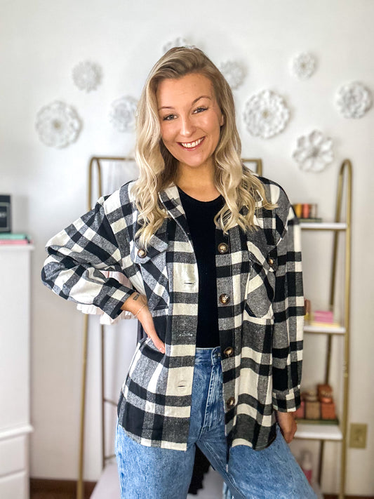 Piper Plaid Button Down Flannel Shacket