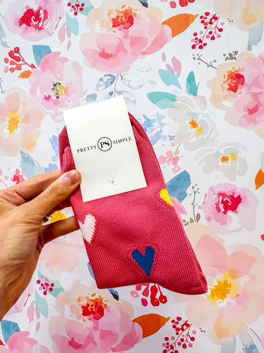 Forever & Always Valentine's Heart Mid-Calf Socks