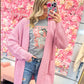 Clementine Chunky Waffle Knit Cardigan - Candy Pink