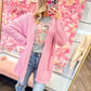 Clementine Chunky Waffle Knit Cardigan - Candy Pink