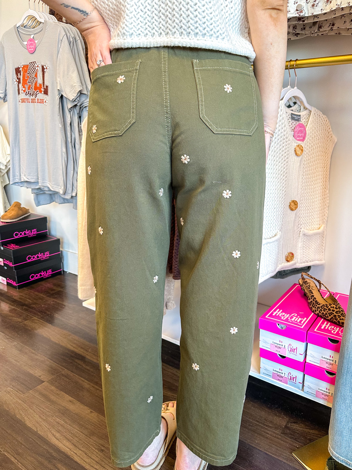 Fallon Floral Embroidered Barrel Pants