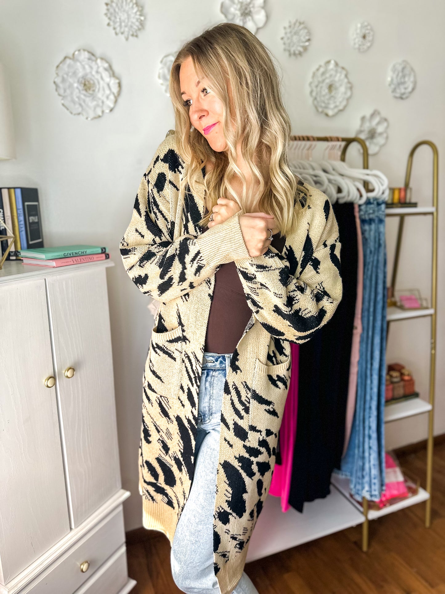 Harper Heavyweight Animal Print Cardigan