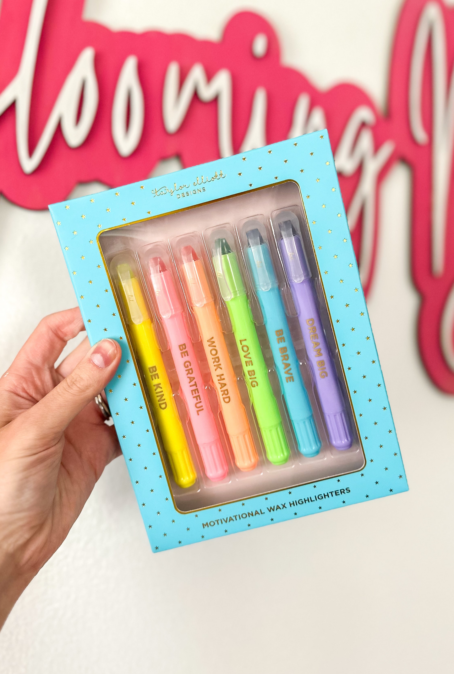 Motivational Wax Highlighter Set - 6 Piece