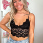 Isla Floral Lace V-Neck Bralette - Black