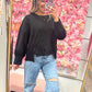 Ultra Cozy Sherpa Side Slit Sweater - Black