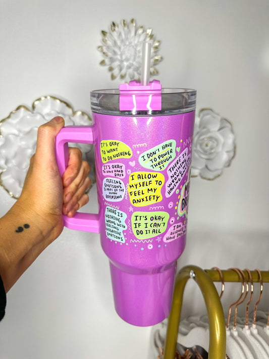 My Mental Breakdown Cup - 40 Oz. Purple Shimmer Tumbler