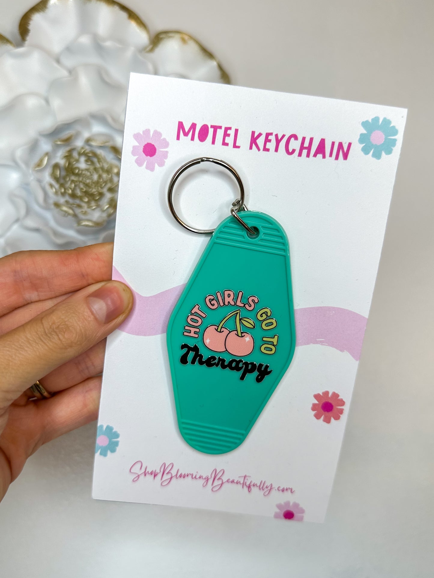 Hot Girls Go To Therapy Keychain