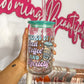 Fueled By Iced Coffee & Anxiety Bedazzled 16 oz. Beer Can Tumbler