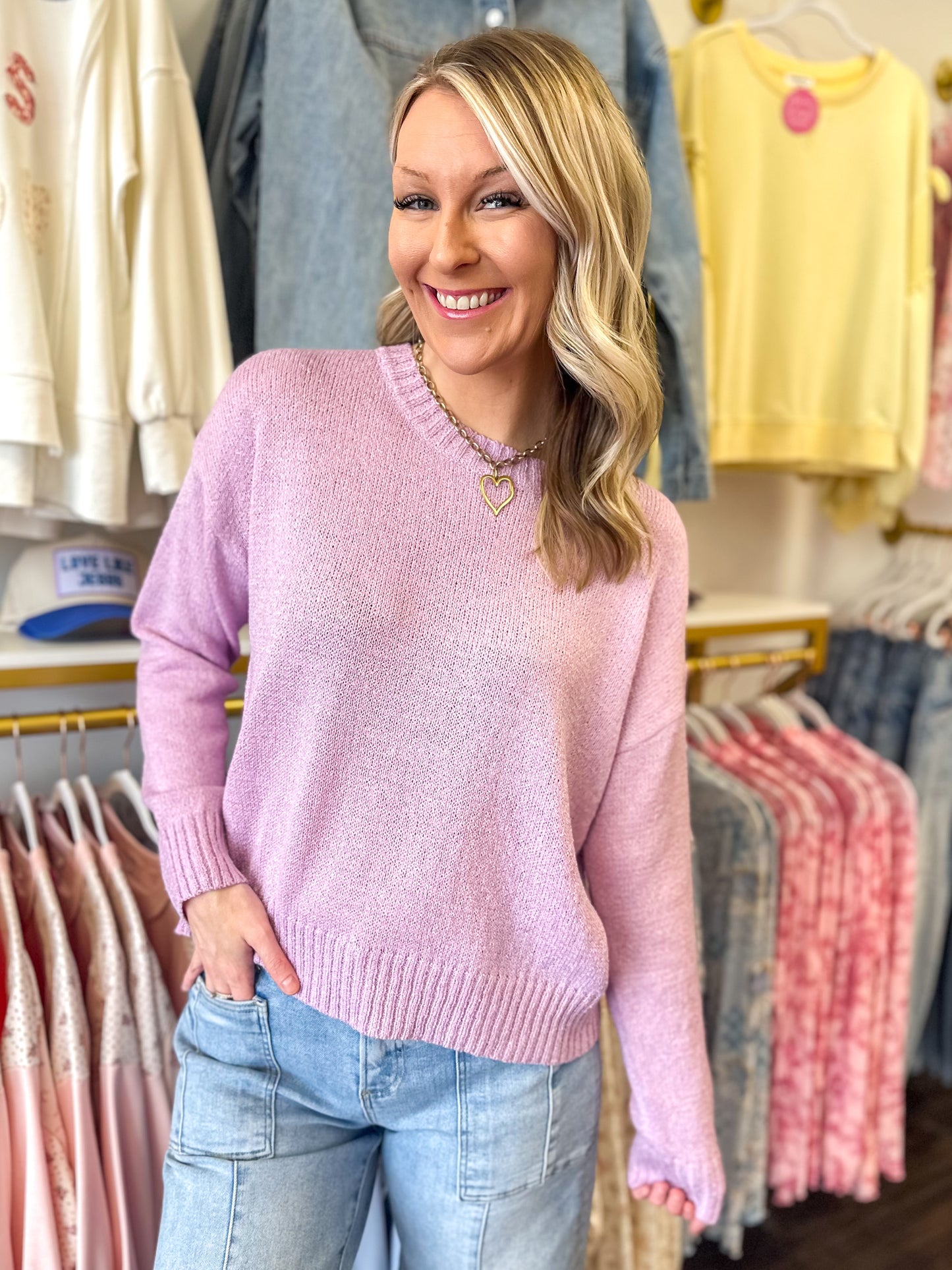 Lainey Lilac Lightweight Sweater