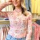 Poppy Patchwork Mesh Top