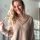 Carter Casual Comfy Soft V-Neck Knit Top - Mocha