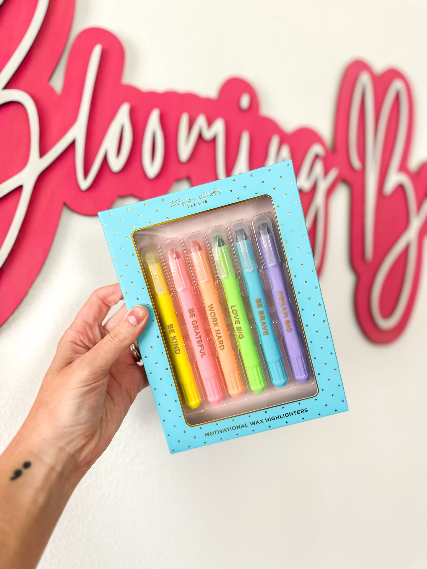 Motivational Wax Highlighter Set - 6 Piece