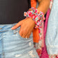 70s Floral Satin Scrunchie