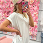 Remington Round Neck Dolman Short Sleeve Knit Top - Ivory