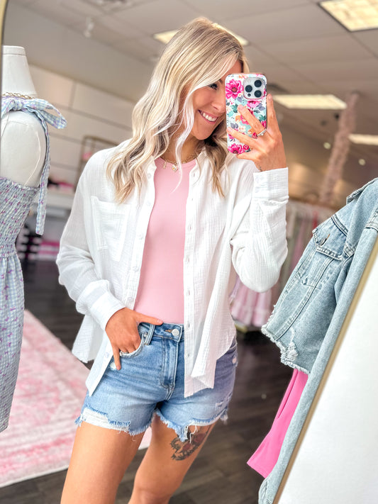 Breezy Babe Button Down Top