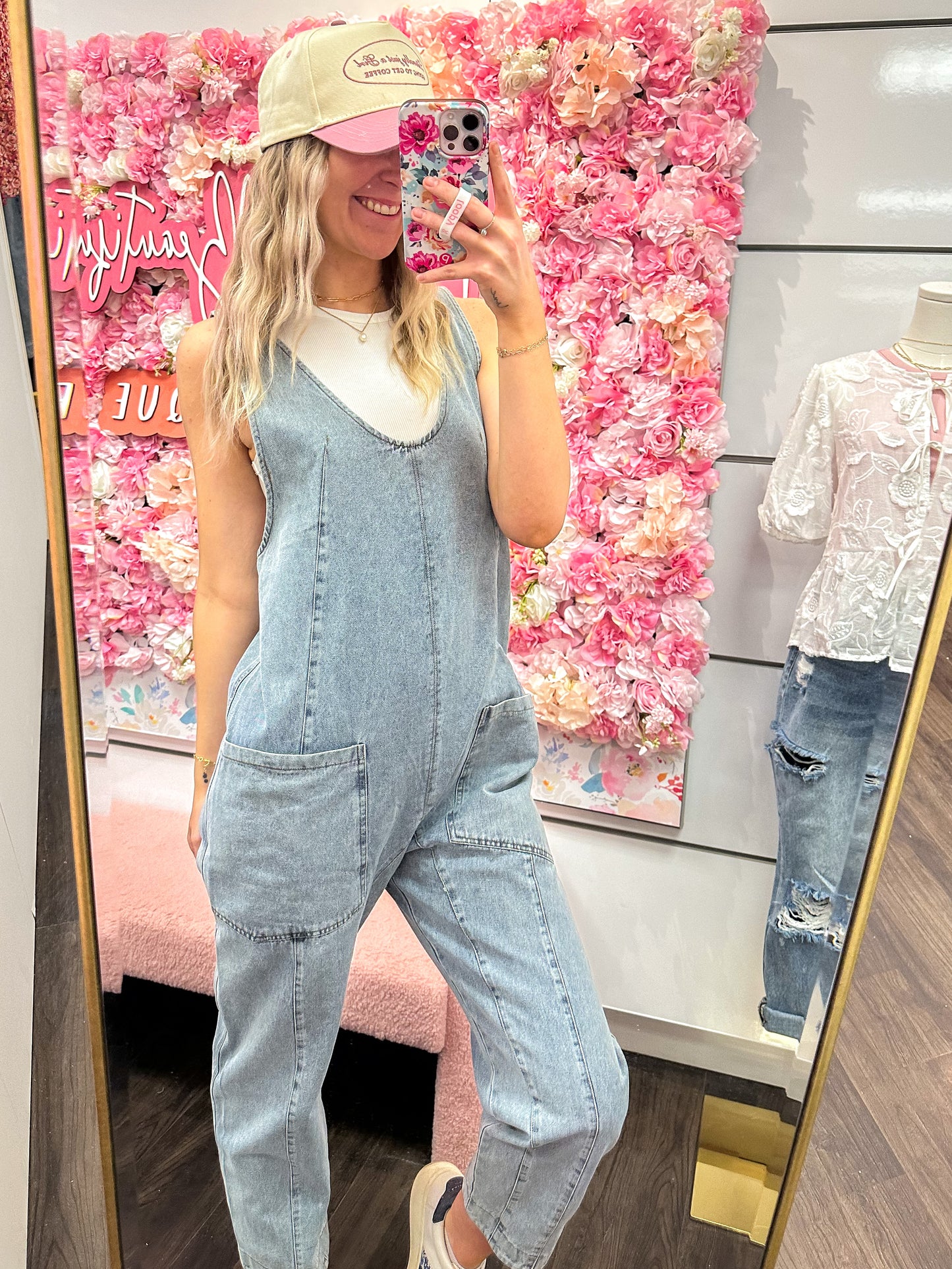 One & Done Denim Jumpsuit