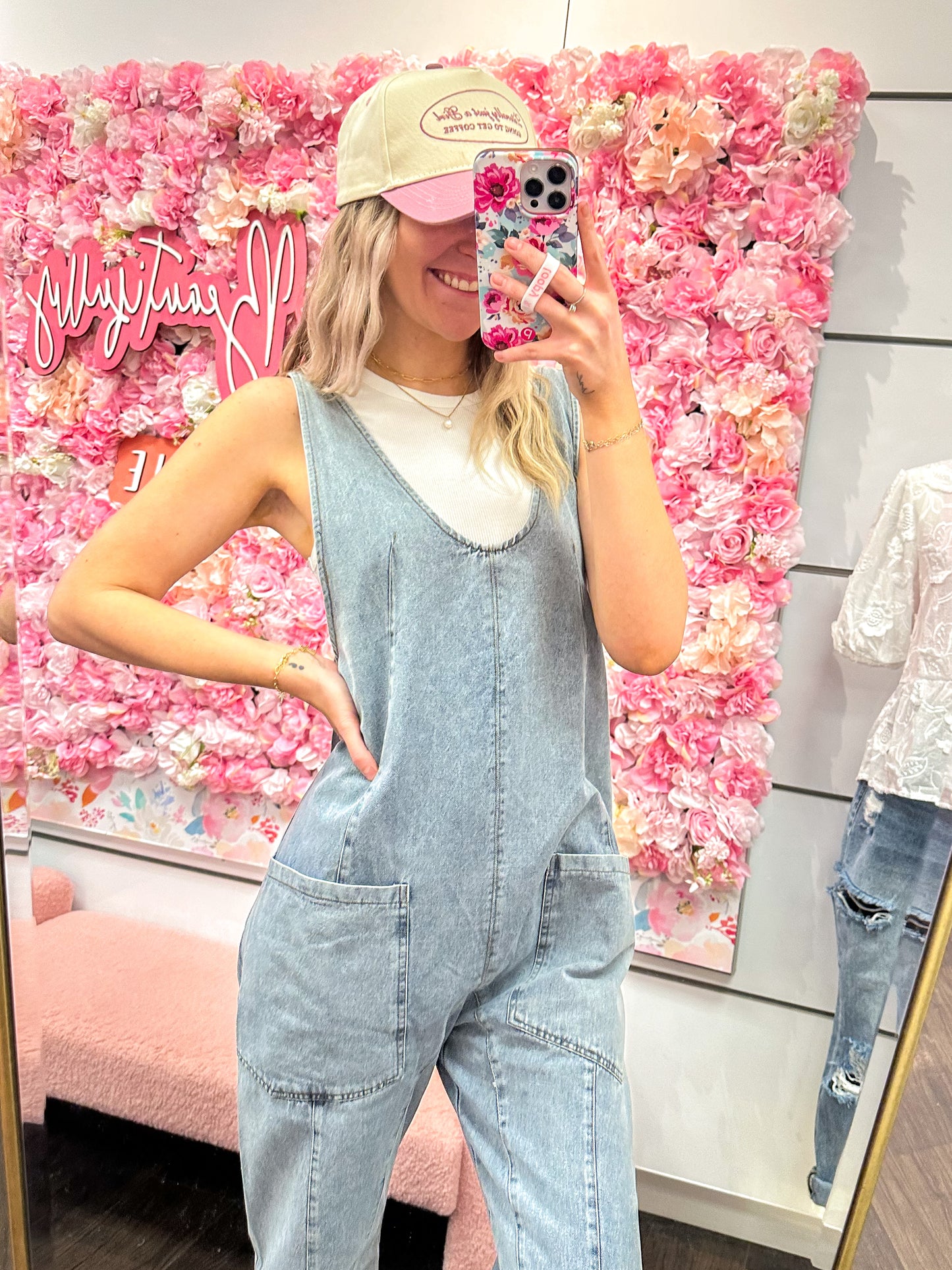 One & Done Denim Jumpsuit