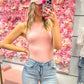 Renee Round Neck Bodysuit - Light Pink