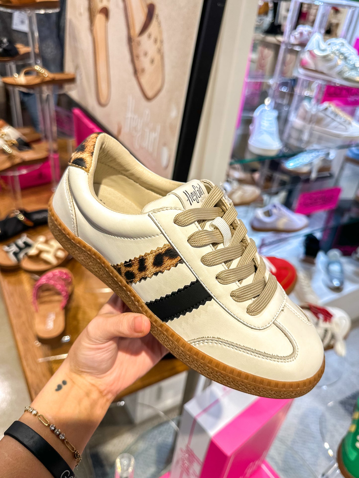 PREORDER ETA 12/15 - CORKY'S: Heads Up White Leopard Combo Sneaker