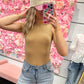 Renee Round Neck Bodysuit - Taupe