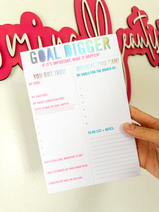 "Goal Digger" Goal Setting Notepad