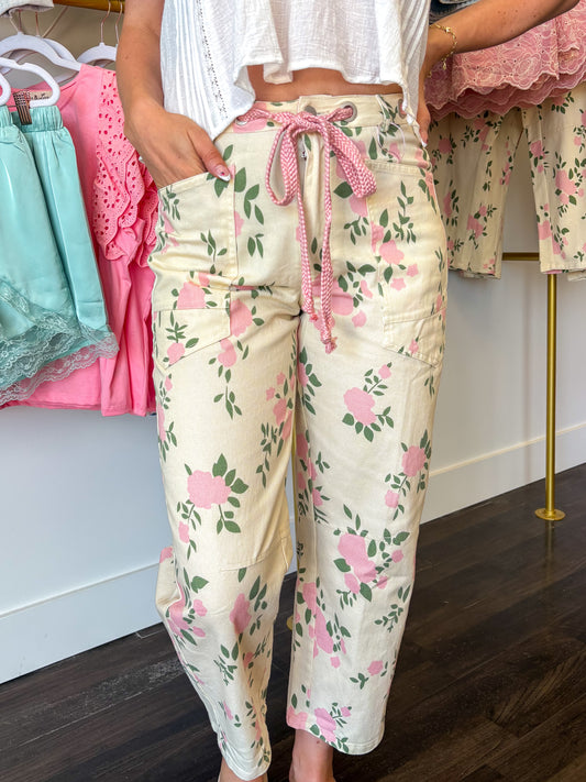 Petals & Pockets Barrel Pants