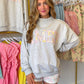 AMEN Embroidered Patchwork Mock Neck Sweatshirt
