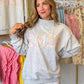 AMEN Embroidered Patchwork Mock Neck Sweatshirt