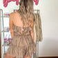 Molly Ruffled Strapless Romper - Mocha