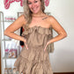 Molly Ruffled Strapless Romper - Mocha