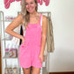 Ella Sleeveless Double Gauze Overall Romper W/ Pockets - Pink