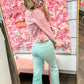Hampton High Rise Knee Distressed Straight RISEN Jeans - Mint