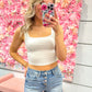 Bailey Button Down Step Side Hem High Rise RISEN Shorts - Light