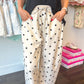 Dottie Scuba Barrel Lounge Pants - Cream/Black