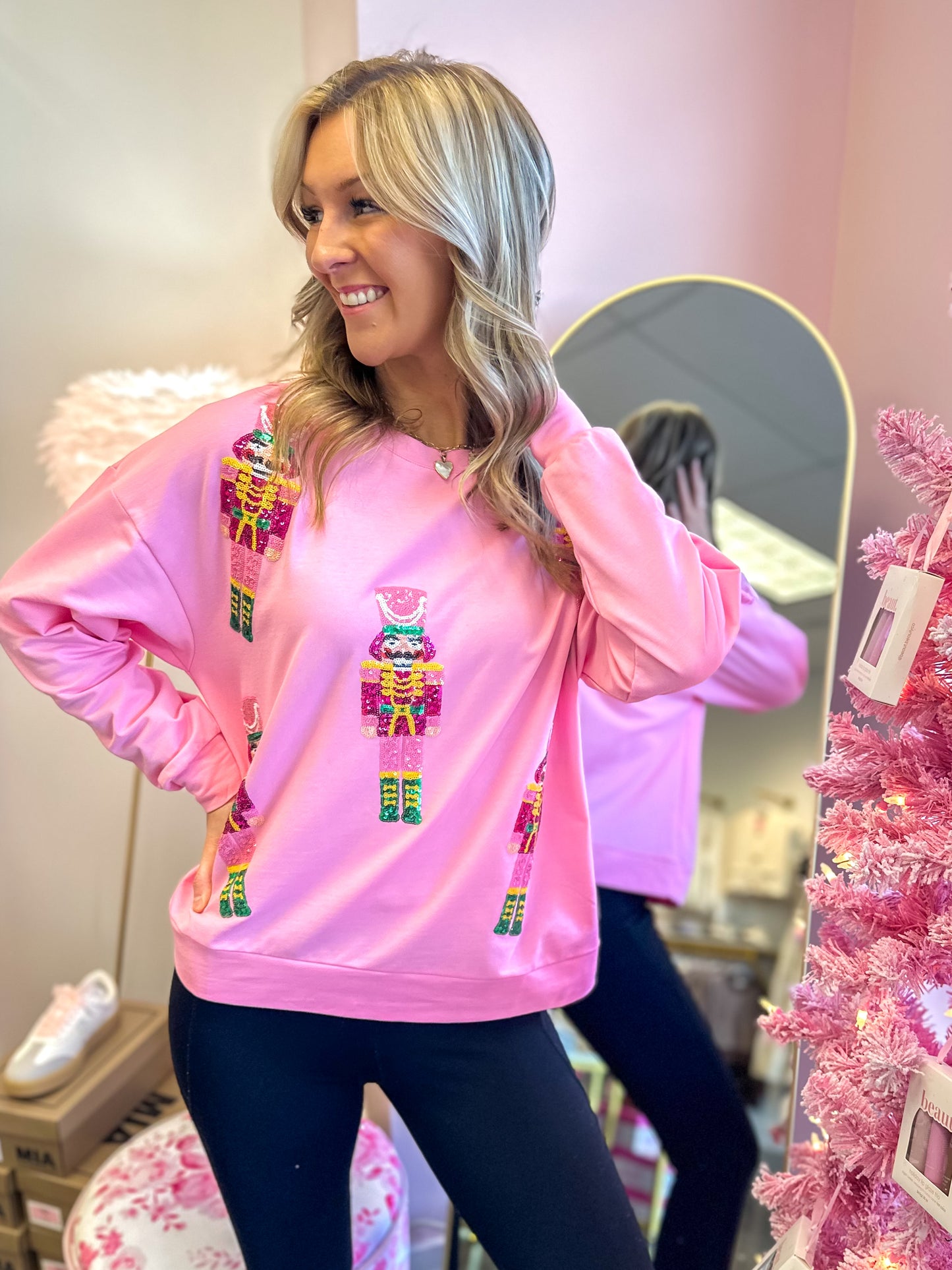 Sequin Nutcrackers Pullover