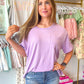 Rory Ribbed Knit Boyfriend Top - Lavender