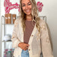 Leighton Lightweight Floral Sweater Cardigan - Beige