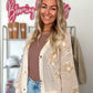 Leighton Lightweight Floral Sweater Cardigan - Beige