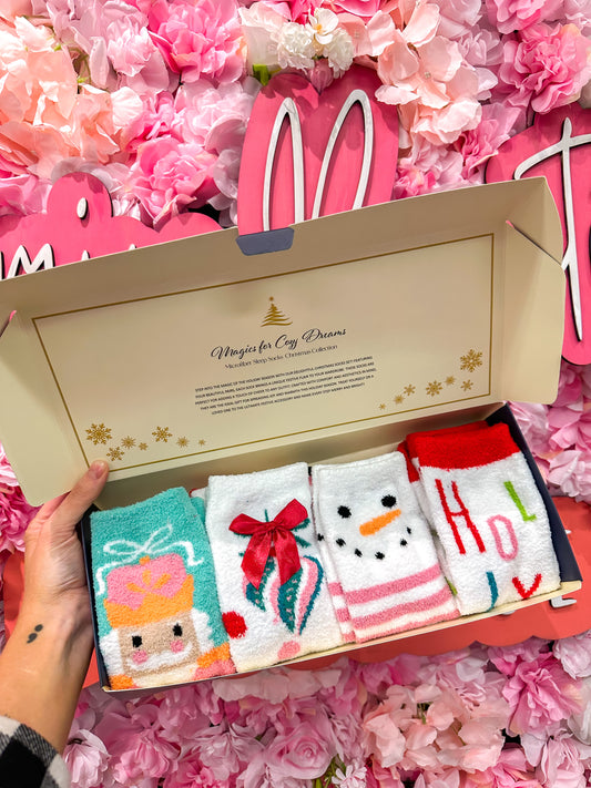 Assorted Christmas Fuzzy Socks Gift Box