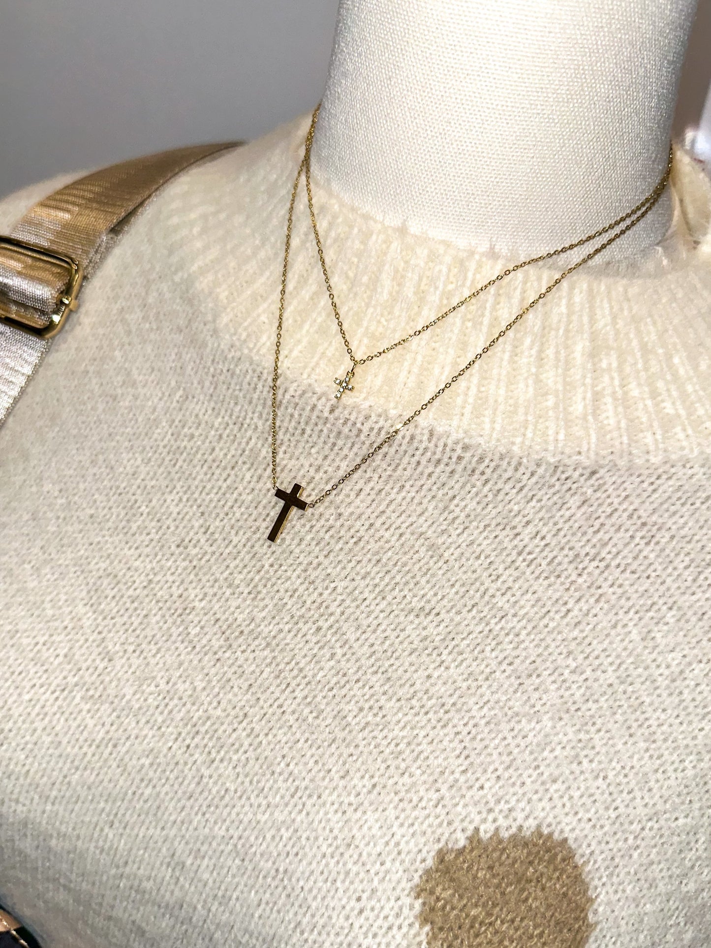 Faithfully Layered Cross Necklace