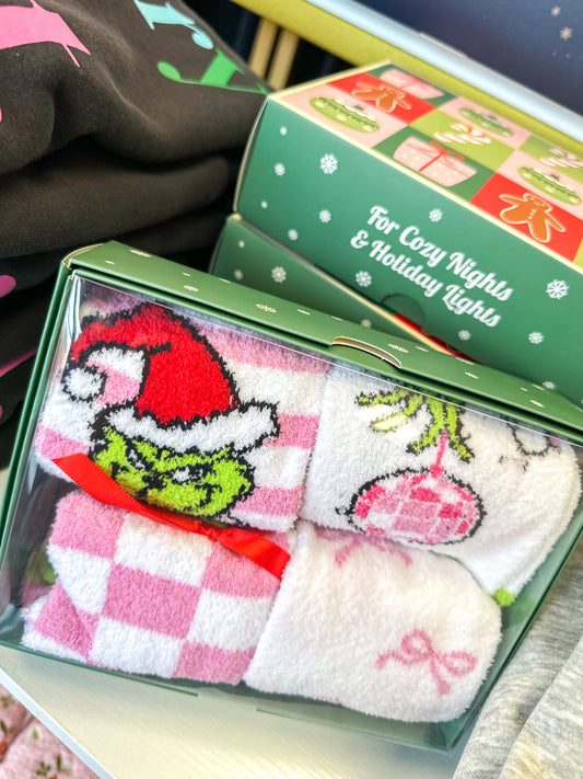 Green Monster Fuzzy Socks Gift Set